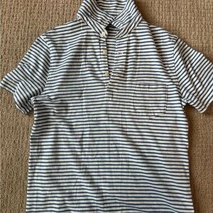 Striped Blue and White Men' JCrew polo